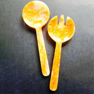 Ensemble de cuillères et fourchettes à salade classiques en bois avec finition polie, ustensiles de cuisine, compatibles lave-vaisselle et four, boîte personnalisée - Product Image 4