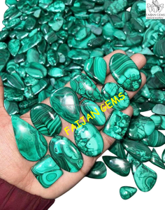 100% cabujón de malaquita Natural, pulido a mano, piedra suelta, piedras preciosas de alta calidad, fabricación de joyas, lote al por mayor, fabricación hecha a mano - Product Image 3
