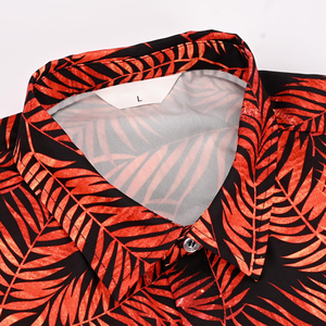 Camisas Hawaianas Casuales Personalizadas al por Mayor para Hombre, Camisas de Playa con Estampado Tropical, de Popelina, Manga Corta, con Botones, Protección UV, Secado Rápido - Product Image 2