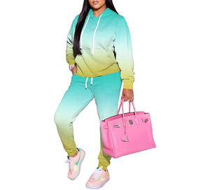 PINSV Conjuntos Deportivos Unisex Estampados de 2 Piezas, Conjuntos Casuales de Manga Larga con Capucha para Correr - Product Image 1