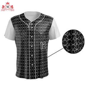 Ensemble uniforme de baseball pour hommes avec maillot à motifs noirs et pantalon gris, en polyester respirant pour adultes - Product Image 4