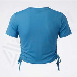 เสื้อครอปท็อปผ้าฝ้ายระบายอากาศสำหรับผู้หญิง เสื้อยืดออกกำลังกายถักแบบสั้น เสื้อผ้าลำลองสำหรับฤดูร้อน เสื้อผ้ากีฬาคุณภาพพรีเมียม - Product Image 2