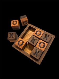 Handmade Wooden Tic Tac Toe Game Solid <b>Walnut</b> and Cherry Rustic <b>Coffee</b> <b>Table</b> Decor Tabletop with Reversible X and O wood - Product Image 1