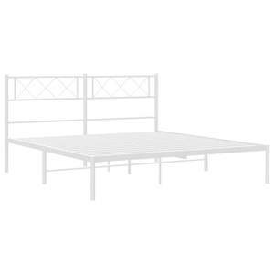 Cadre de lit en métal de taille king-size en acier thermolaqué blanc 59,1x78,7 pouces, améliorant le luxe et la durabilité - Product Image 4