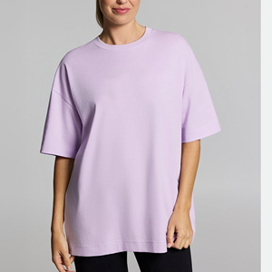 T-shirt en tricot à col rond et manches courtes pour femme, coupe ample, couleur unie, toutes saisons, haut basique - Product Image 6