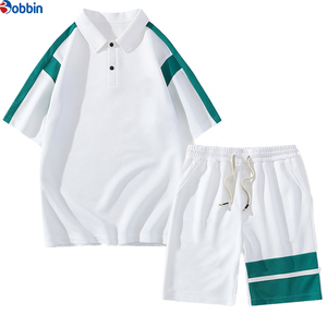 Conjunto Corto Personalizado para Hombre, Camisetas Polo Holgadas de Verano de Alta Calidad, Conjuntos Deportivos Casuales con Parches para Estudiantes, Conjuntos Deportivos para Correr - Product Image 2