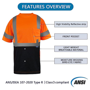 เสื้อสะท้อนแสงแขนสั้น มองเห็นได้ชัดเจน ระบายอากาศได้ดี แห้งเร็ว เหมาะสำหรับงานคลังสินค้า ใช้ได้ทั้งชายและหญิง - Product Image 4