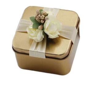 Flower Tin <b>Box</b> In Stock Custom Embossed Metal Tin <b>Box</b> Storage for <b>Cookie</b> Biscuit Tin Container with Lid - Product Image 1