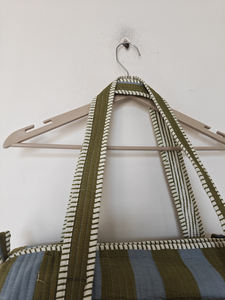 Bolsa de Viaje Pequeña con Estampado de Rayas, Bolsa de Algodón Acolchado con Cierre de Cremallera y Asas Dobles |   Bolsa de Gimnasio Ligera de 20-35L para Fin de Semana - Product Image 4