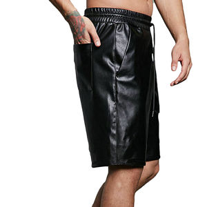 Shorts en cuir PU imperméables à taille haute pour hommes, fabriqués sur mesure, taille personnalisée, en toile tricotée, OEM pour l'extérieur - Product Image 5