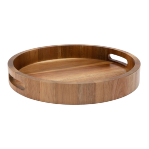 Bandeja de servir redonda, bandeja de madera para regalar, para decorar, para cortar verduras, organizador de frutas - Product Image 6