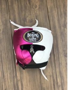 No Boxing No Life Pink White Set Include Boxing Gloves - Headgear - Groin guard Real Cowhide <b>Leather</b> Lace-Up Adult Boxing Gear - Product Image 5