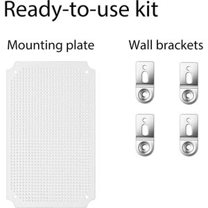 Boîtier de jonction en plastique étanche IP67 pour projets électriques, avec couvercle à charnière gris, plaque de montage, support mural, raccords pour conduites - Product Image 3