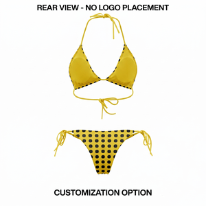 Conjunto de Bikini Triangular Premium de Poliéster 190 GSM con Cintura Alta y Escote Pronunciado, Lazos Laterales, Antibacteriano, con Logotipo Personalizado Serigrafiado - Product Image 1