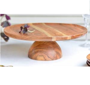 Soporte de Pastel de Madera de Lujo con Tapa Redonda, Decorativo y Hecho a Mano - Product Image 2
