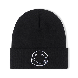 Gorro de Punto para Mujer, Hombre, Unisex, con Borde Plegado, Liso, Estilo Skull - Product Image 2