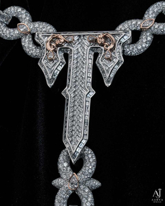 Collier chaîne cubaine plaqué rhodium avec lettre personnalisée, pendentif à franges en moissanite, bijoux en argent 925 pour homme, cadeau unisexe - Product Image 2