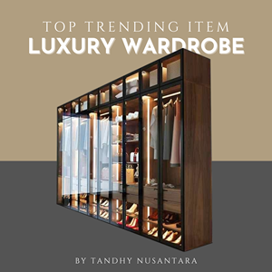 Armoire de chambre autoportante moderne, durable, écologique, grande capacité, avec portes en teck massif, en provenance d'Indonésie - Product Image 2