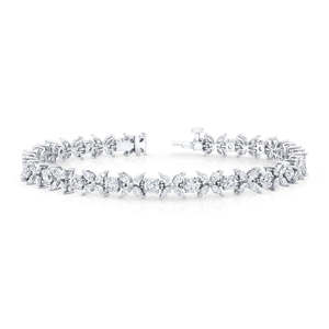 Vala Brothers Sterling Silver 9CT Lab Diamond BR-42 <b>Bracelet</b> for Engagement Gifts Marquise DEF VVS VS Clarity 15 Gram Wholesale - Product Image 1