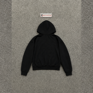 Sudadera con Capucha Negra Informal con Gráficos de Monstruos Abstractos y Estampado de Extraterrestres, Diseño Informal Extra Grande, Gráfico Frontal, Tejido de Algodón, Otoño - Product Image 6