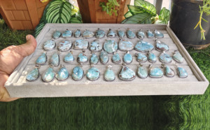 Natural Larimar Latest Gemstone Pendant Silver Plated Jewelry Pendant Necklace Fashion Jewelry Blue Larimar <b>Crystals</b> in Bulk - Product Image 5