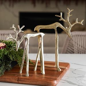 Porte-bougie renne en bois et métal avec support pour bougie chauffe-plat en métal, décoration de table rustique de Noël, objets décoratifs pour la maison - Product Image 4