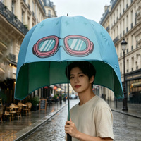 Parapluie Casque Dôme, Pare-soleil et Pluie Coupe-vent avec Vue Inaltérée, Cadeau Créatif pour Adulte pour les Trajets Quotidien et les Activités de Plein Air