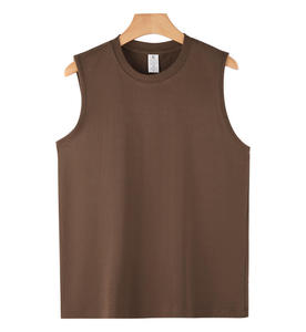 Custom <b>Men</b> Tank Top Plus Size Sporty Gym <b>Singlet</b> Breathable Summer Knitted 3D Embroidery Front Silk Screen - Product Image 4