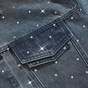 Wholesale Price Custom Made Denim <b>Rhinestone</b> Men's <b>Jackets</b> 2026 New Fashion Design High Quality Men Denim <b>Jacket</b> - Product Image 6