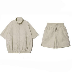 Factory Custom Logo High Quality Short <b>Set</b> Eco-Friendly Reversible <b>Waterproof</b> Windbreaker Jacket Men Short <b>Set</b> MADE 2026 - Product Image 2
