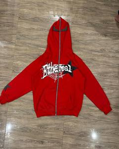 Custom Logo Winter Heavyweight 100% Cotton Full Zipper Hoodie Oversized Thick Drop Shoulder Boxy Cropped Zip Hoodie Men - Product Image 1