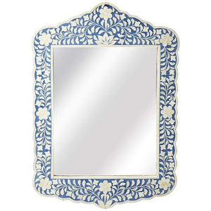 Miroir mural artisanal léger en os incrusté, style américain, avec motif floral, pour la décoration du salon et de la chambre. - Product Image 4