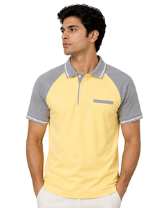 Camiseta Polo Personalizada para Hombre en Color Pastel Amarillo Grisáceo, Ropa Deportiva Casual de Verano, Transpirable, Camiseta de Golf, Moda Atlética Premium - Product Image 1