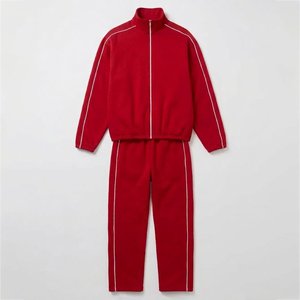 Nouvelle Vente Ensemble Survêtement Personnalisé avec Logo Manches Longues Fermeture Éclair Col Montant Couleur Unie Style Sportif Respirant Polyester Mi-lourd Adulte - Product Image 1