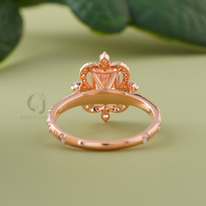 แหวนหมั้นเพชรแล็บสีน้ำตาลสดใสทรงรัศมี 1.30 กะรัต ทองคำขาว 14K ดีไซน์เรียบหรู สำหรับเจ้าสาว ของขวัญเครื่องประดับงานแต่งงาน - Product Image 3