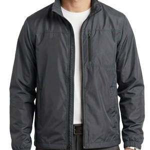 Windproof Zipper <b>Jacket</b> Casual Stand Collar Solid Color Polyester Material Autumn Season <b>Lightweight</b> Outdoor Wear - Product Image 3