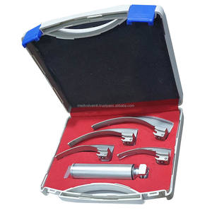 Juego de Laringoscopio de Fibra Óptica de Acero Inoxidable de Alta Calidad, 4 Hojas Curvas, Medivolve MI-600138 Clase I CE Veterinario - Product Image 3