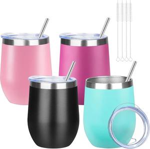 Rainbow Stainless Steel <b>Wine</b> Glass Set Iridescent Stemmed Metal <b>Goblet</b> Unbreakable Cocktail Party Bar Drinkware - Product Image 2