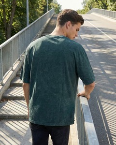 Men <b>Drop</b> Shoulder Oversized Tee Boxy Cotton Short Sleeve Casual Graphic Extended Hem Streetwear Loose Top top mens oversized <b>box</b> - Product Image 5