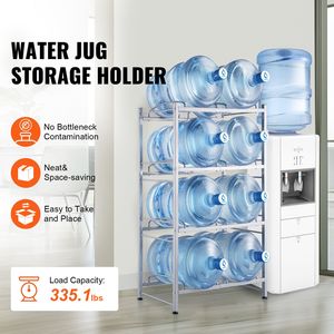 Portabottiglie d'acqua a 4 livelli per carichi pesanti, porta borracce da 5 galloni con doppia fila per 8 bottiglie, capacità 80 oz, scaffale multiuso - Product Image 2