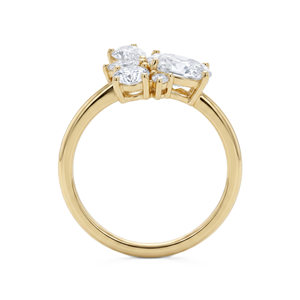 IGI Certified Floral Cluster 10K 14K Solid Gold <b>Ring</b> Oval & Round Multi Shape Lab Diamond Moissanite <b>Dainty</b> Unique Wedding Band - Product Image 4