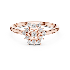 Bague Fleur Flocon de Neige en Or Rose avec Diamant de Laboratoire pour Femme – Idéale pour Fiançailles, Mariage, Anniversaire, Fête, Promesse – Cadeau Bijou - Product Image 1