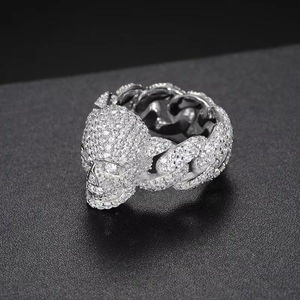 Anillo de Cóctel con Diseño de Animal de Dibujos Animados, Oro Sólido de 24K, Engaste Pavé con Diamantes de Corte Brillante Redondo, Joyería de Lujo Unisex para Fiestas - Product Image 3