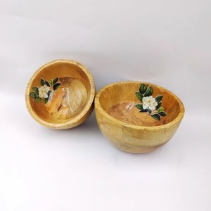 Handmade Wooden Bowl Set Natural Wood Grain Wabi Sabi Style Serving Bowls For Home Use Uncoated Crafted Bowl Collection - Product Image 4
