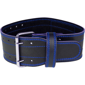 Ceinture de musculation en cuir véritable noir avec boucle à ardillon argentée, durable, moulée en une seule pièce, style décontracté - Product Image 6