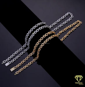 Collier de luxe en argent sterling 925 avec diamants moissanite, chaîne à maillons torsadés, style hip-hop, pour hommes et femmes, vente en gros - Product Image 5
