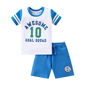 Ensemble t-shirt et short en coton pour bébé garçon, vêtements de sport pour enfants, ensemble jersey à manches courtes, vêtements d'été, t-shirts imprimés pour enfants - Product Image 1