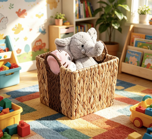 Vente directe du fabricant de paniers de rangement en jacinthe d'eau naturelle, de supports de rangement pour armoire tissés à la main et d'organisateurs décoratifs. - Product Image 5