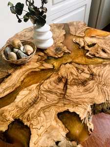 Golden Canyon <b>Epoxy</b> <b>Coffee</b> <b>Table</b> – Handcrafted Live Edge Olive Wood River <b>Table</b> Irregular Live Edge Wood <b>Epoxy</b> Side <b>Table</b> - Product Image 2