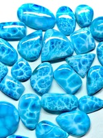 Larimar Azul Natural, Gema Suelta en Forma de Cabujón, Hecha a Mano, Certificada por IGI, 6mm, 2-5 Quilates, Opalescente, para Joyería